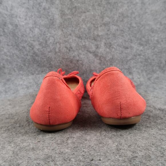 Pop Shoes Womens 7.5 Ballet Flats Slip On Lace Round Toe Bow Memory Foam Comfort - Picture 6 of 11